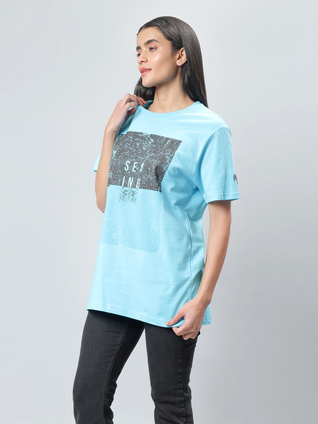 Women's Solid Cotton Stretch Half Sleeve Round Neck  T-Shirt