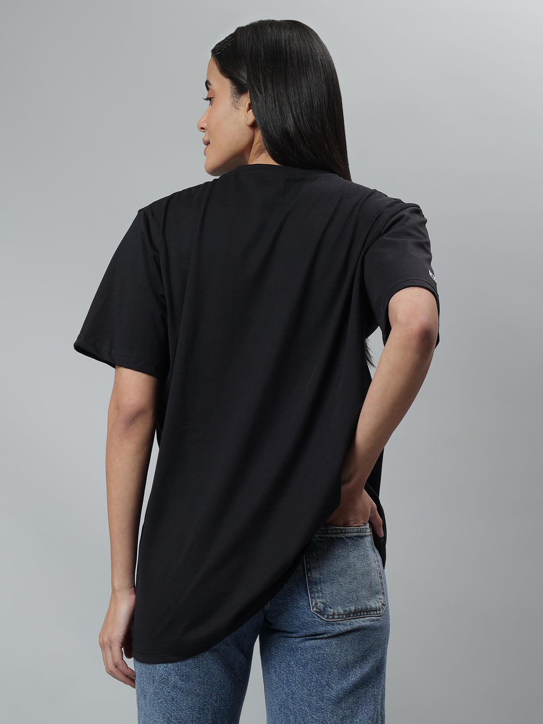 Women's Solid Cotton Stretch Half Sleeve Round Neck  T-Shirt