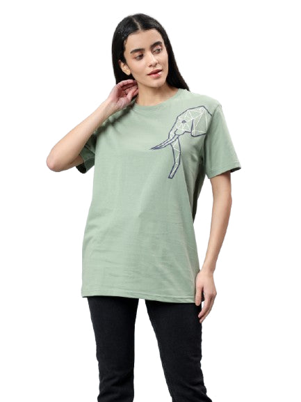 Women's Solid Cotton Stretch Half Sleeve Round Neck  T-Shirt