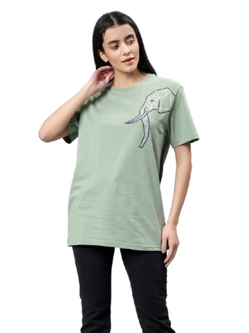 Women's Solid Cotton Stretch Half Sleeve Round Neck  T-Shirt